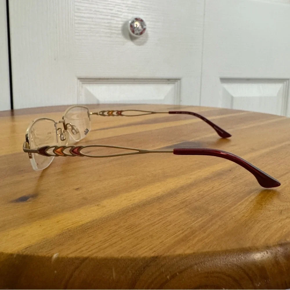 Tura beta titanium mod656 gold full rim‎ wire eyeglasses 49 18 130